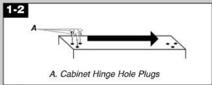 1-2 A A. Cabinet Hinge Hole Plugs