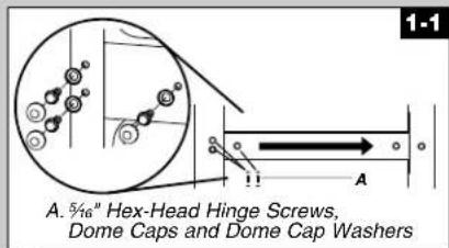 A. 5½" Hex-Head Hinge Screws, Dome Caps and Dome Cap Washers 1-1