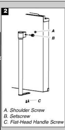 A. Shoulder Screw B. Setscrew C. Flat-Head Handle Screw