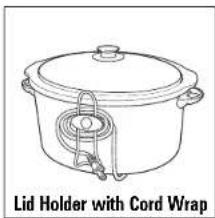Line drawing of a lid holder with cord wrap (no text or symbols on the diagram itself)