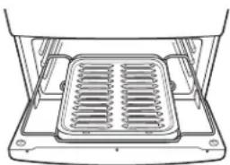 Line drawing of a grating machine with a rack inside (no text or symbols)