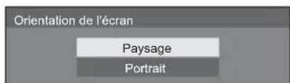 Orientation de l'écran Paysage Portrait