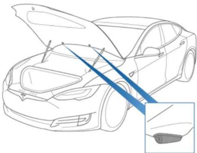 TESLA Model S (2012) - Nettoyage des gicleurs de lave-glace - 1