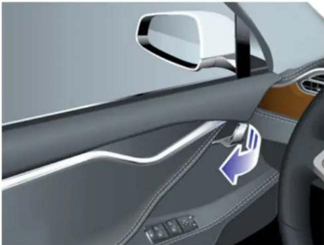 TESLA Model S (2012) - Ouverture des portières de l'intérieur - 1