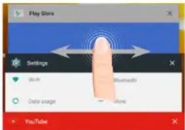 Play Store Ajustes Wi-Fi Bluetooth Uso de datos Tienda YouTube