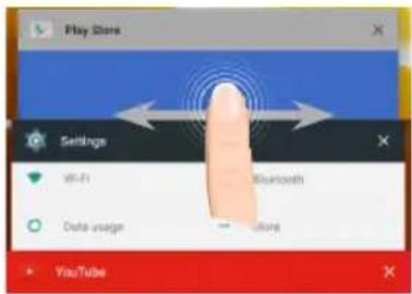 Play Store, Settings, Wi-Fi, Bluetooth, Data usage, YouTube.