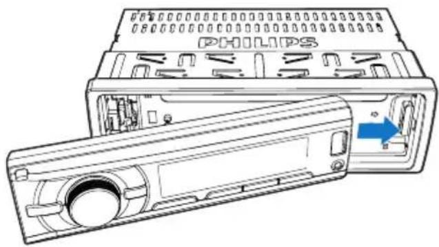 PHILIPS CarStudio CE135BT - Attach the front panel - 1