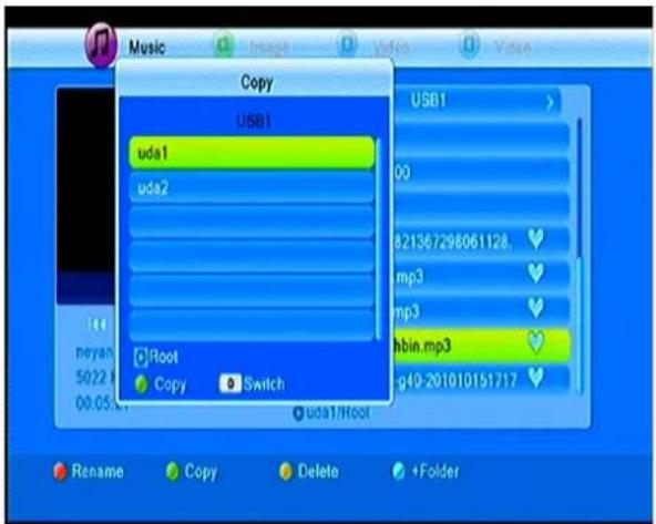 Music Copy USB1 udal udal2 Root Copy Switch usb1/Root USB1 00 821367298061128. mp3 mp3 mbin.mp3 g40-201010151717 Rename Copy Delete +Folder