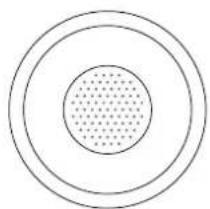 Concentric circles diagram with a central dotted pattern (no text or symbols)
