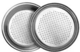Two circular metal grates with perforated inner surfaces, no text or symbols visible