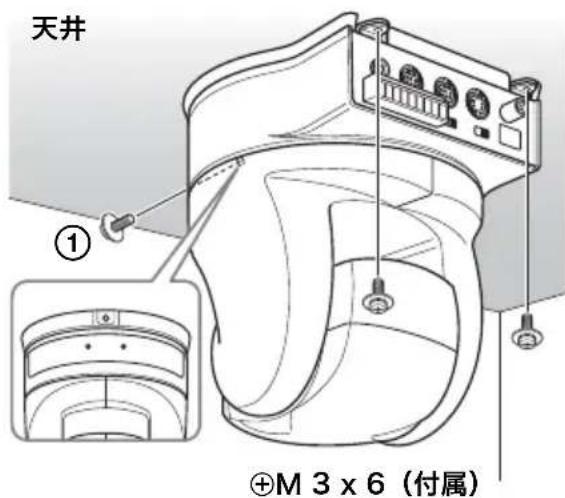 天井 ① ⊕M 3 x 6 (付属)