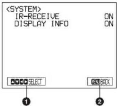 IR-RECEIVE ON DISPLAY INFO ON SELECT NEW_BACK