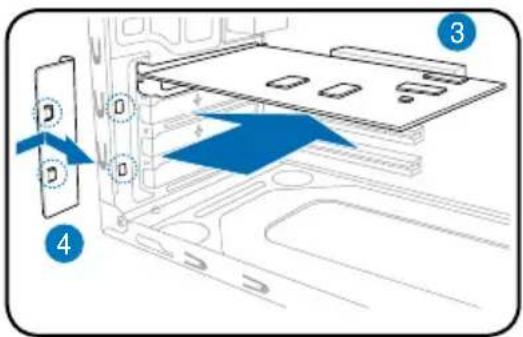 Diagram showing a device with labeled components and directional arrows indicating movement or flow, including numbered parts 3 and 4.