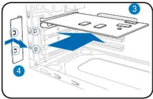 Diagram showing a device with labeled components and directional arrows indicating movement or flow, marked as 3 and 4.