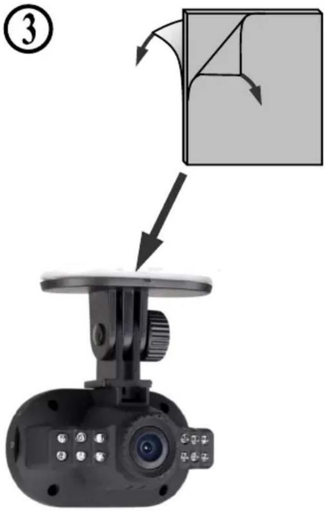 Diagram showing a camera mounted on a display with an instructional arrow indicating folding or adjustment steps.