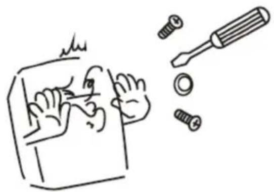 Simple line drawing of a hand using a tool to cut a screwdriver into a screw (no text or symbols)
