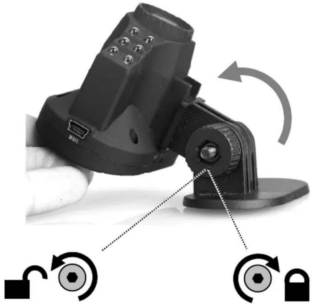Close-up of a black mechanical device with attached mounting base and directional arrows indicating rotation (no text or symbols)