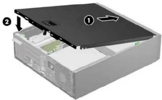 HP rp 5800 - Remise en place du panneau d'accès de l'ordinateur - 1
