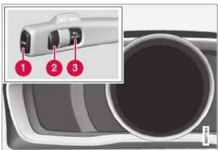 Diagram showing a device with three labeled parts: 1, 2, and 3, likely illustrating a mechanical or electrical component.