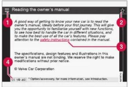 Reading the owner's manual A good way of getting to know your new car is to read the owner's manual, ideally before your first journey. This will give you the opportunity to familiarise yourself with new functions, to see how best to handle the car in different situations, and to make the best use o…