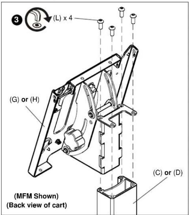(L) x 4 (G) or (H) (MFM Shown) (Back view of cart) (C) or (D)