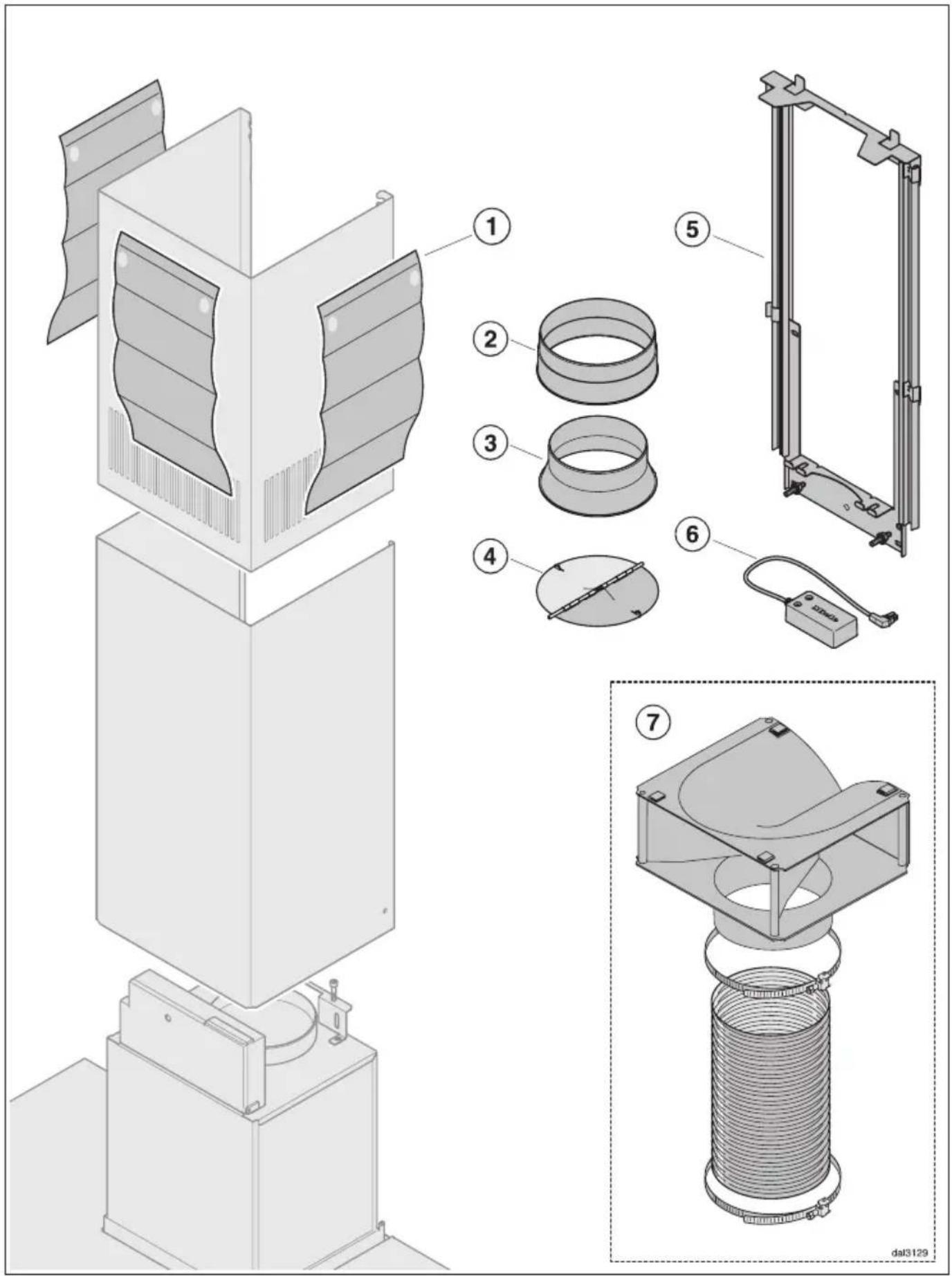 Technical diagram of a mechanical device with numbered parts and exploded view, including housing, components, and assembly details.