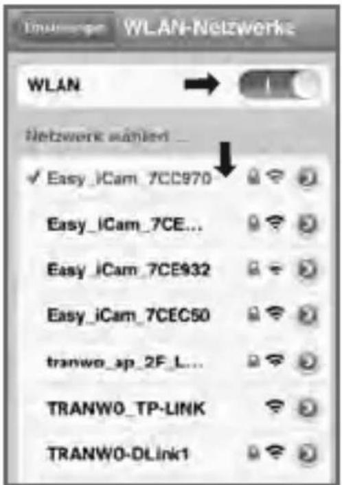 WLAN-Netzwerke WLAN Network named ... ✓ Easy_iCam_7CC970 Easy_iCam_7CE... Easy_iCam_7CE932 Easy_iCam_7CEC50 tranwo_sp_2F_L... TRANWO_TP-LINK TRANWO-DLink1