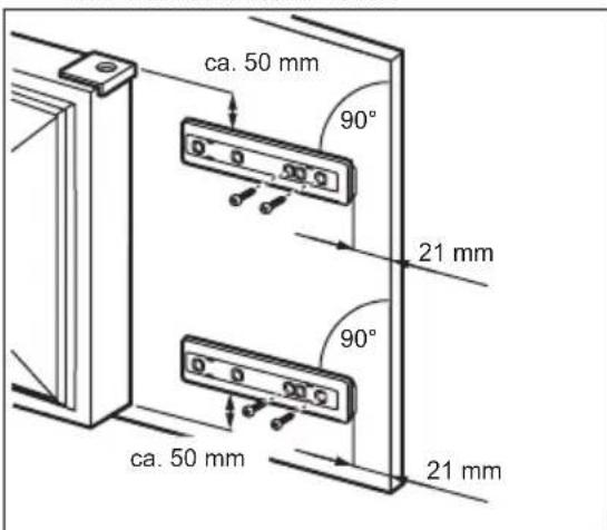 ca. 50 mm 90° 21 mm 90° ca. 50 mm 21 mm
