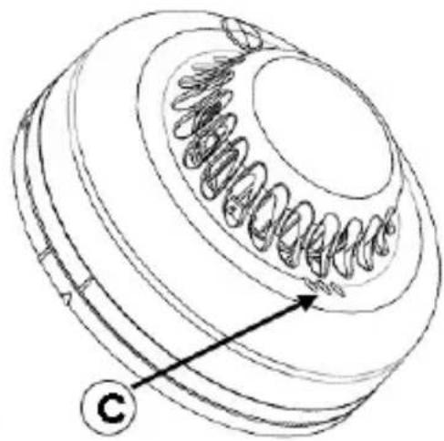 Technical line drawing of a mechanical clutch with helical spring and labeled component (no text or symbols beyond label)