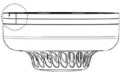 Line drawing of a bowl with a coiled base and a circular mark on top (no text or symbols)