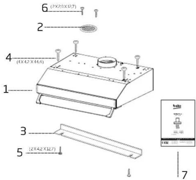 BEKO CFB 9433 X - Accesorii pentru montare - 1