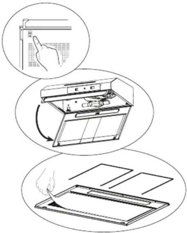 BEKO CFB 9433 X - Aliuminio filtrų išėmimas - 3