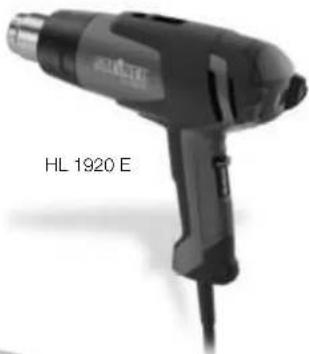 Black handheld electric heater labeled HL 1920 E, shown without any other text or symbols on the device itself.