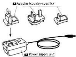 Adapter (country-specific) Power supply unit