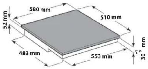 580 mm 510 mm 483 mm 553 mm +7° 30° mm 52 mm