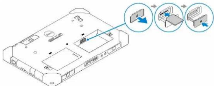 DELL Latitude 7202 - De SIM-kaart plaatsen - 2