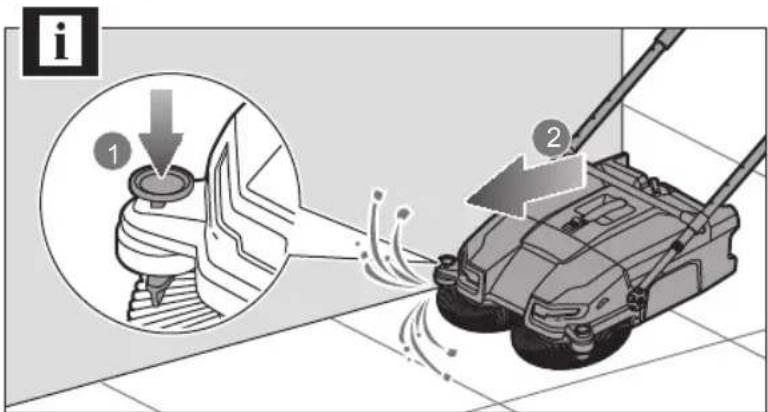 Diagram illustrating a mechanical device with labeled parts and directional arrows, showing fluid flow or motion behavior.