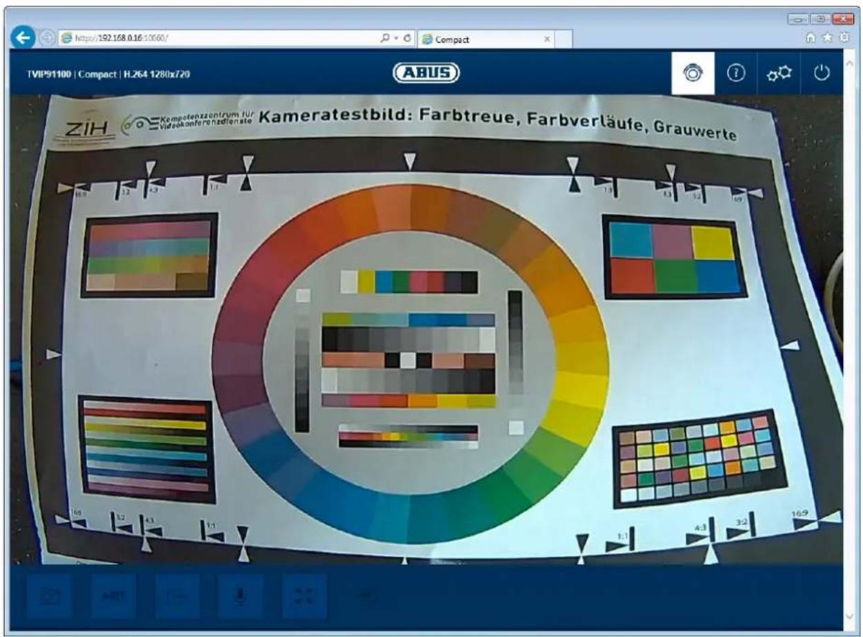 TVIP91100 | Compact | H.264 1280x720 ABUS ZIH Kompatenzzentrum für videokanferenzdienste Kameratestbild: Farbtreue, Farbverläufe, Grauwerte