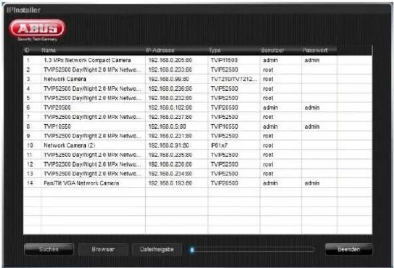 IPI Installer Security Tech Camera Name IP Address Type Senutzer Passwort 1 1.3 MPx Network Compact Camera 192.168.0.205:80 TVP11500 adults admin 2 TVP52500 Day/Night 2.0 MPx Netwo... 192.168.0.233:80 TVP52500 root 3 Network Camera 192.168.0.99:80 TV7210/TV7212... root 4 TVP52500 Day/Night 2.0 MPx Netwo... 192.168.0.236:80 TVP52500 root 5 TVP52500 Day/Night 2.0 MPx Netwo... 192.168.0.232:80 TVP52500 root 6 TVP20500 192.168.0.182:80 TVP20500 admin admin 7 TVP52500 Day/Night 2.0 MPx Netwo... 192.168.0.237:80 TVP52500 root 8 TVP10550 192.168.0.5:80 TVP10550 admin admin 9 TVP52500 Day/Night 2.0 MPx Netwo... 192.168.0.231:80 TVP52500 root 10 Network Camera (2) 192.168.0.91:80 P61x7 root 11 TVP52500 Day/Night 2.0 MPx Netwo... 192.168.0.235:80 TVP52500 root 12 TVP52500 Day/Night 2.0 MPx Netwo... 192.168.0.230:80 TVP52500 root 13 TVP52500 Day/Night 2.0 MPx Netwo... 192.168.0.234:80 TVP52500 root 14 Ran/Tilt VGA Network Camera 192.168.0.193:80 TVP26500 admin admin Suchen Browser Dateinigabe Beenden