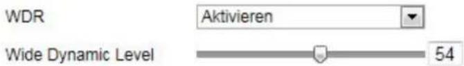 WDR Aktivieren Wide Dynamic Level 54