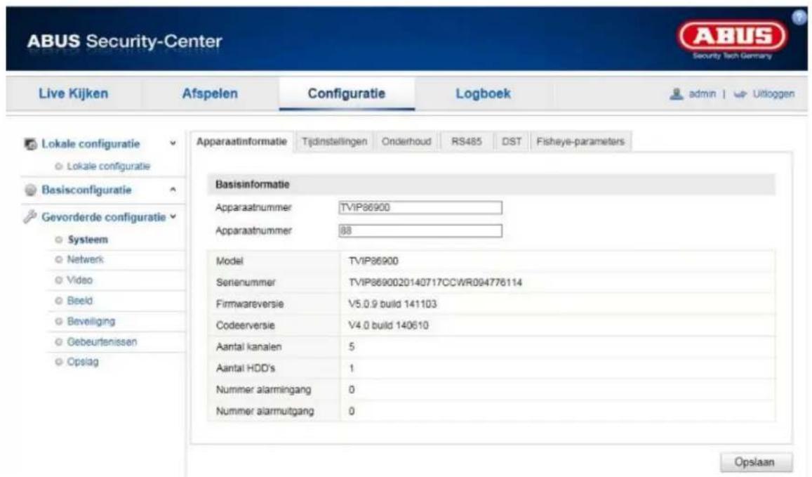 ABUS TVIP86900 - Apparaatinformatie - 1