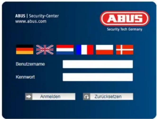 ABUS | Security-Center www.abus.com ABUS Security Tech Germany Benutzername Kennwort Anmelden Zurücksetzen