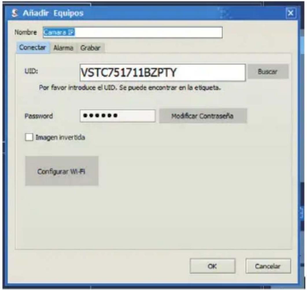 Anadir Equipos Nombre Camara IP Conectar Alarma Grabar UID: VSTC751711BZPTY Buscar Por favor introduce el UID. Se puede encontrar en la etiqueta. Password •••••••••••••••••••••••••••••••••••••••••••••••••••••••••••••••••••••••••••••••••••• Imagen invertida Configurar Wi-Fi OK Cancelar