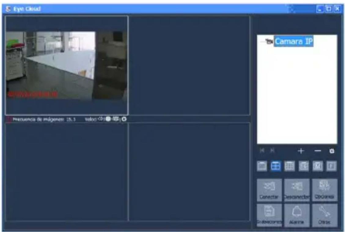 Eye Cloud Precuencia de imágenes: 15,3 Telod: 01 Camara IP Conectar Descanectar Obdamerai Shabecorrez Alarma Crass