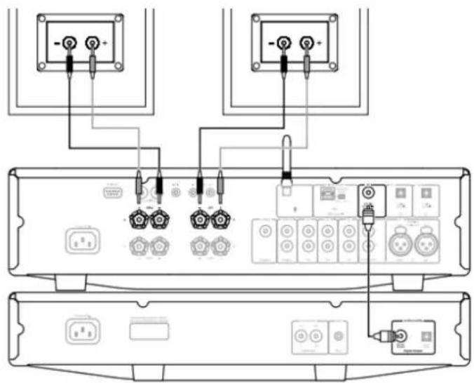 Diagram of a dual-chamber electronic device with labeled ports and connections, showing power and signal lines.