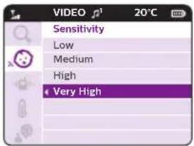 VIDEO Sensitivity Low Medium High Very High
