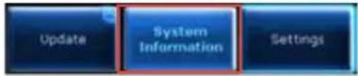 Update, System Information, Settings