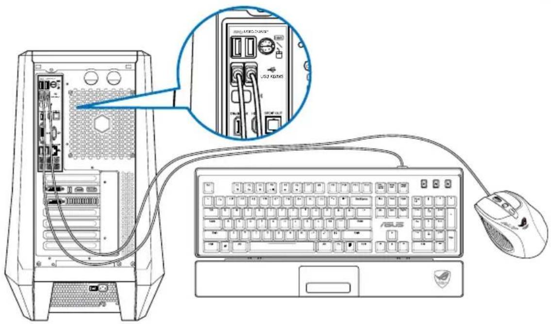 ASUS ROG CG8580 - Connessione di una tastiera e di un mouse USB - 2