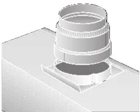 CONSTRUCTA CD53030 - Connecting the 100 mm exhaust-air pipe: - 1
