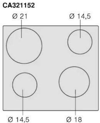 CA321152 Ø 21 Ø 14,5 Ø 14,5 Ø 18